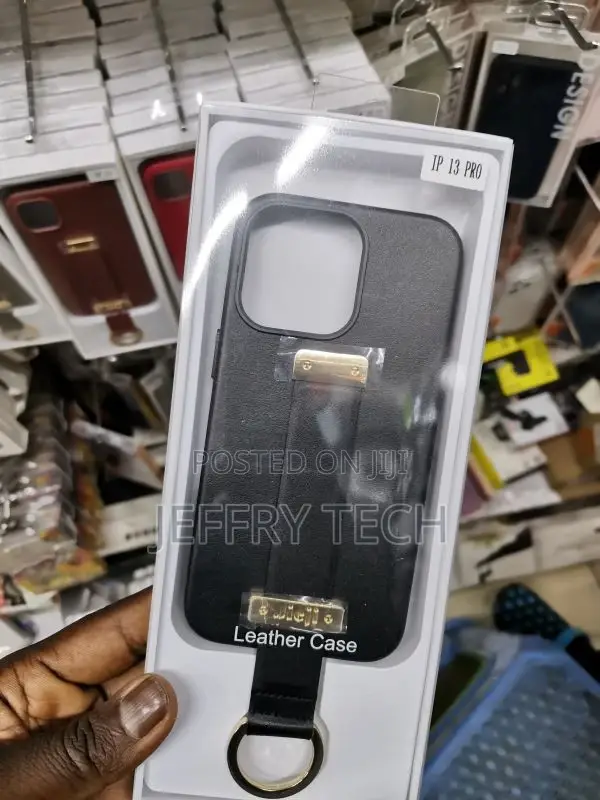 Keychain Strap Ring Stand Phone Case for iPhone 13 Pro Black