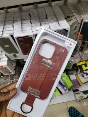 Wrist Strap PU Leather Case for iPhone 13 Pro Brown Case