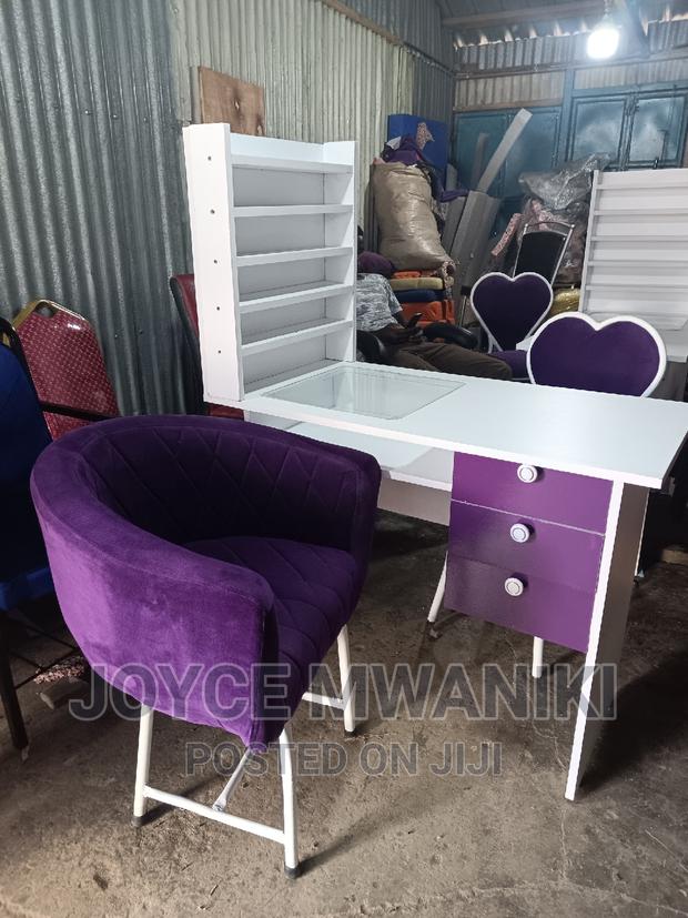 Manicure Set, Unique Design Purple and White - main view