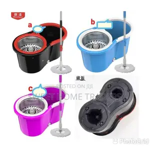 Metallic Spin Mop With Wheels; All Colours