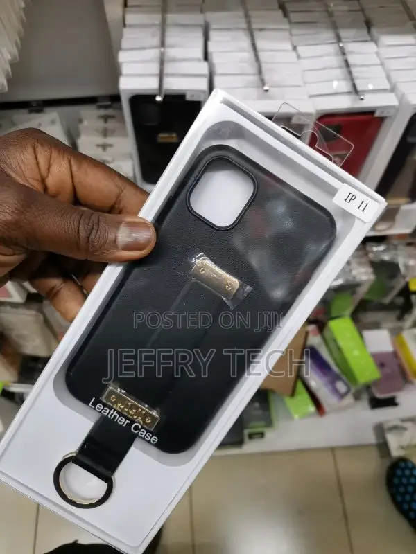 Leather Arc Wrist Strap With Phone Case for iPhone 11