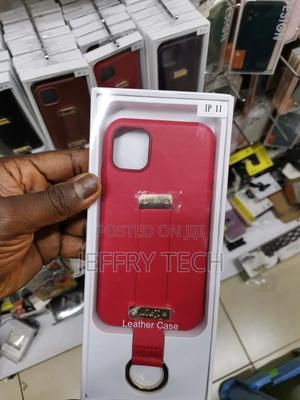 iPhone 11 Leather With Wristband Strap Hand Holder Ring Kick - thumbnail 2