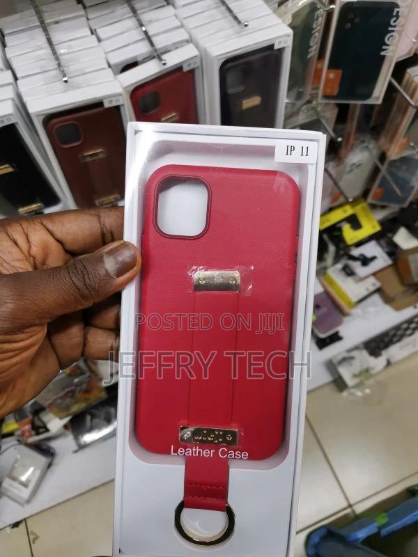 iPhone 11 Leather With Wristband Strap Hand Holder Ring Kick - main view