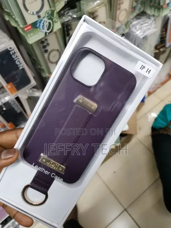 Wristband Strap Ring Holder Leather Phone Case for iPhone 14