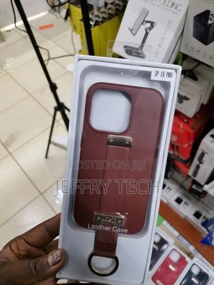 Leather Case With Wrist Strap, With iPhone 15 Pro Brown - thumbnail 2