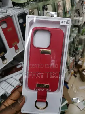 iPhone 15 Pro Case Ring Holder Hand Strap Stand Cover