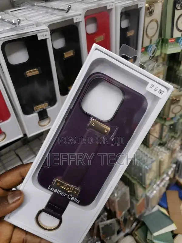 iPhone15 Pro Case Ring Holder Hand Strap Stand Cover Purple