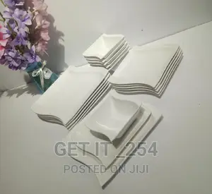 18pcs Ceramic Fancy Shapely White