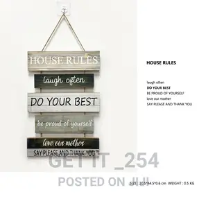Hanging Board Wooden House Rules