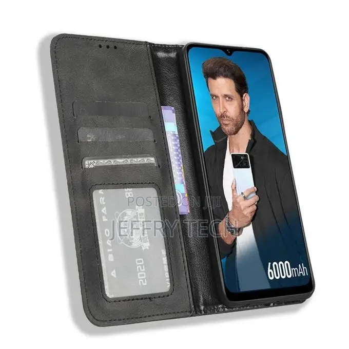ITEL P40 Wallet Case Best Stand Cases Business Cover Black