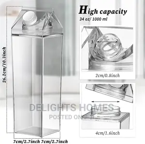 1L Clear Acrylic Fridge Bottle