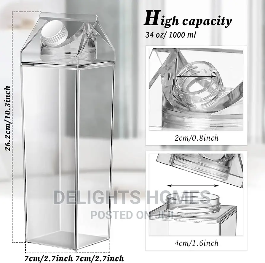 1L Clear Acrylic Fridge Bottle