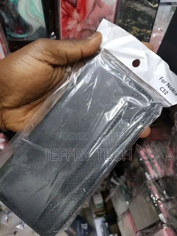 Nokia C32 Case Slim Leather Wallet Flip Stand Phone Cover