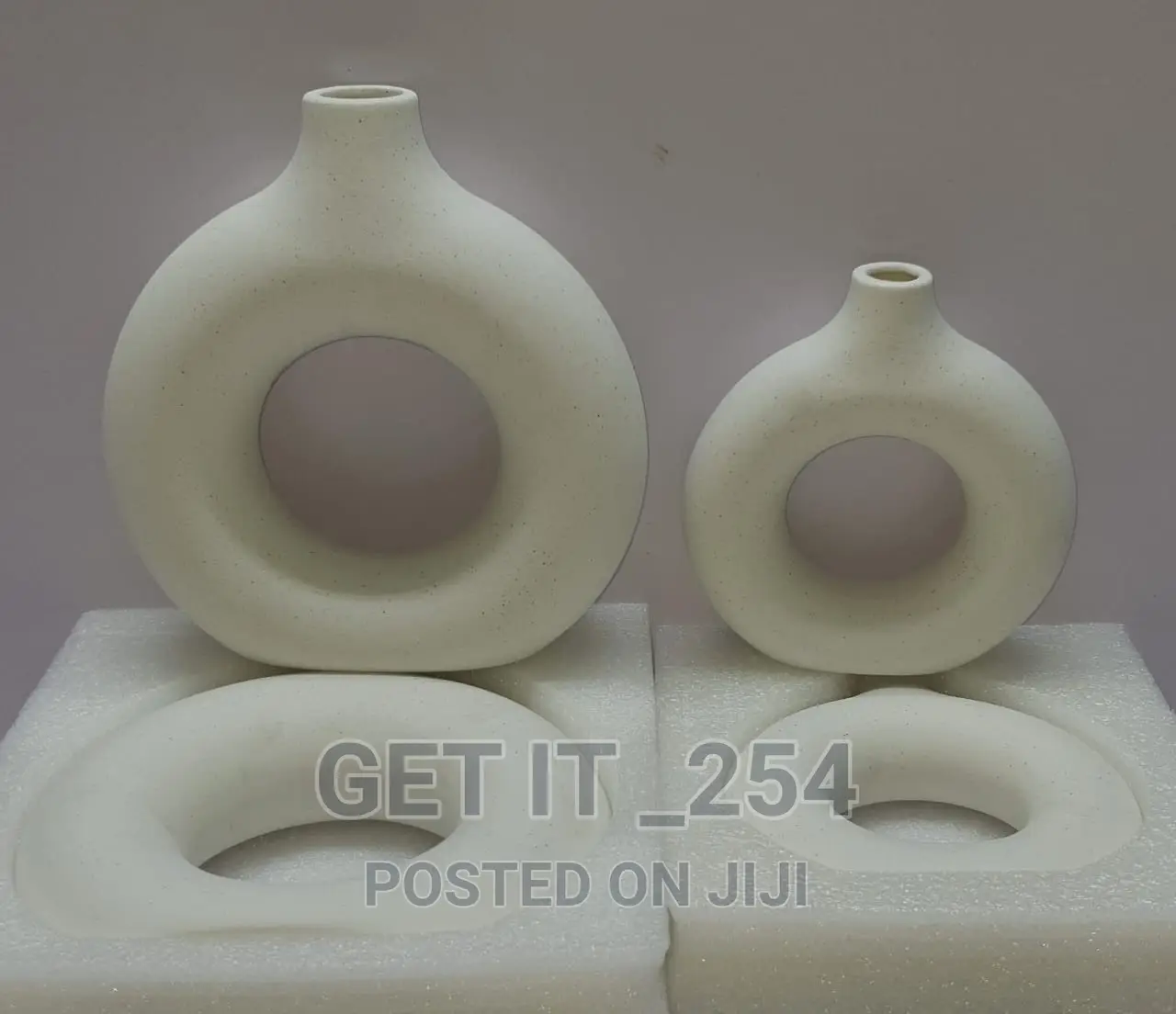 Porcelain Ceramic 2in1 Elegant Decor Donut Flower Vases