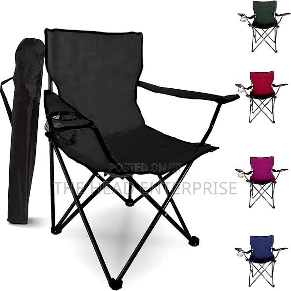 Mesh Quad Camping Chair, Cooling Mesh Back With Cup Holder,