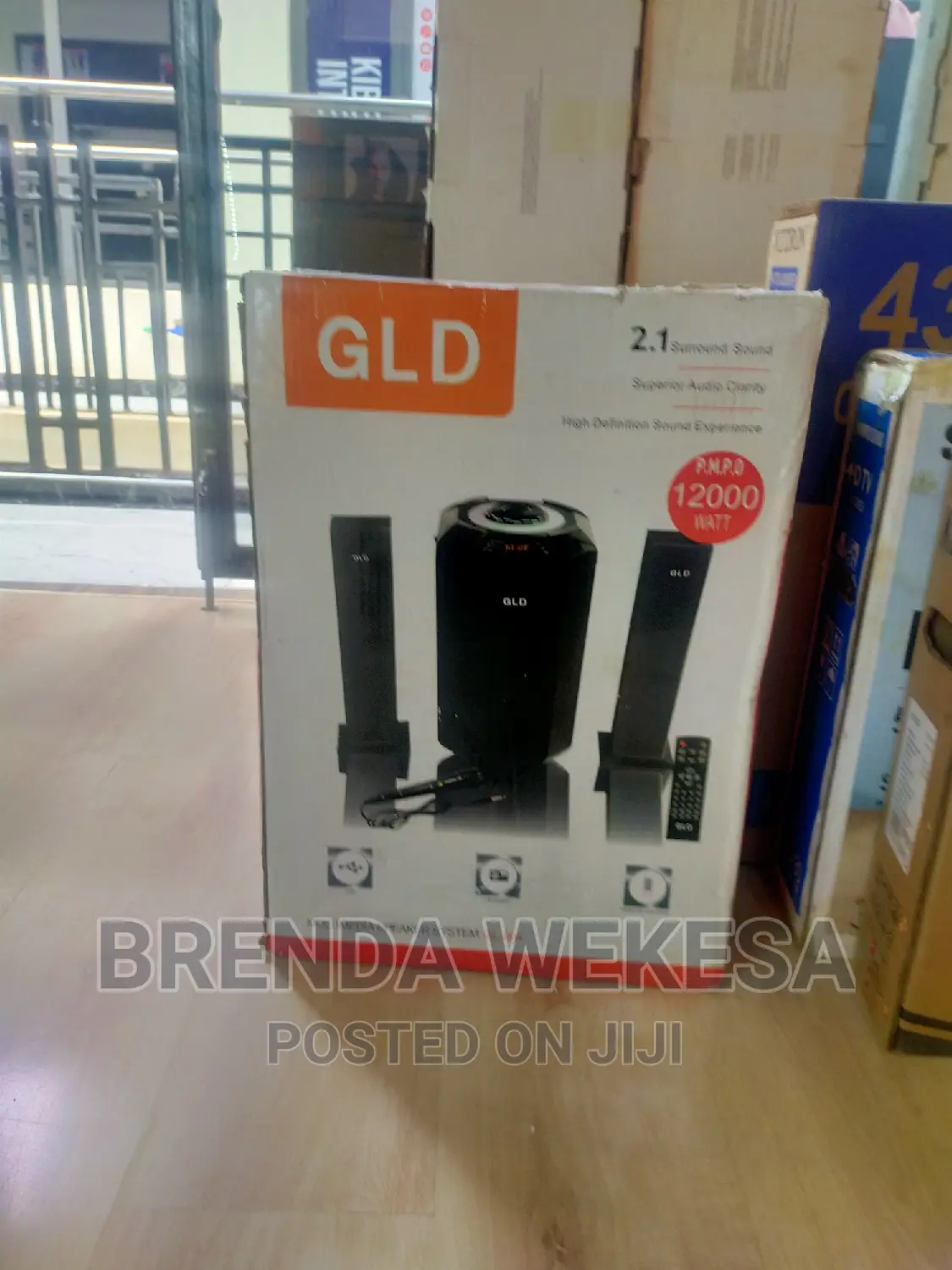 GLDGLD 2.1CH X-Bass Bluetoothfm-Usb-12,000watts-Black