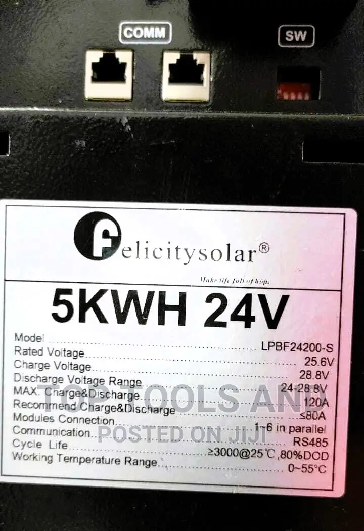 Felicity Lithium-Ion 5kwh 24v 200ah Solar Backup Battery.