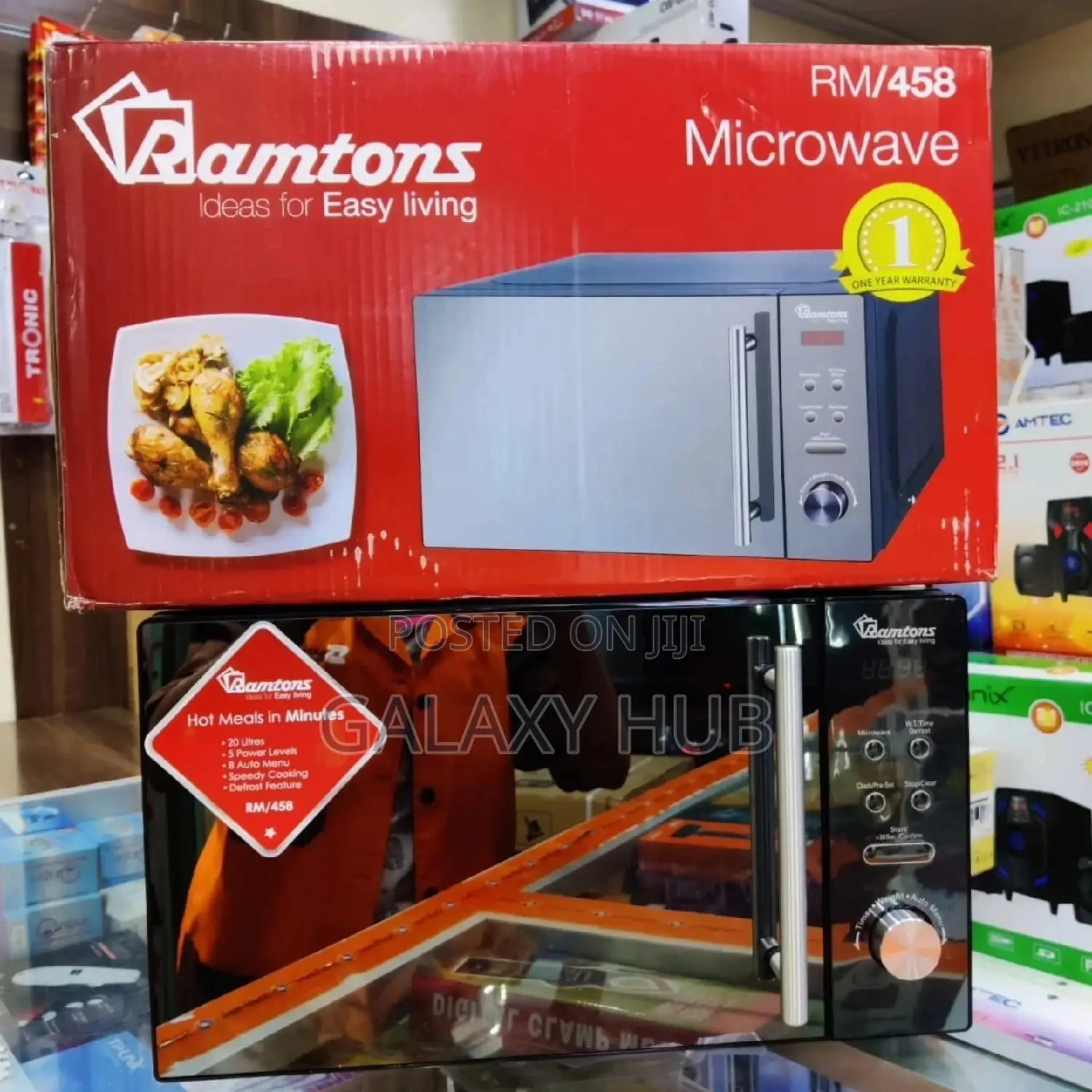 Ramtons 20litres Digital Microwave Rm 458 (Silver Glass)