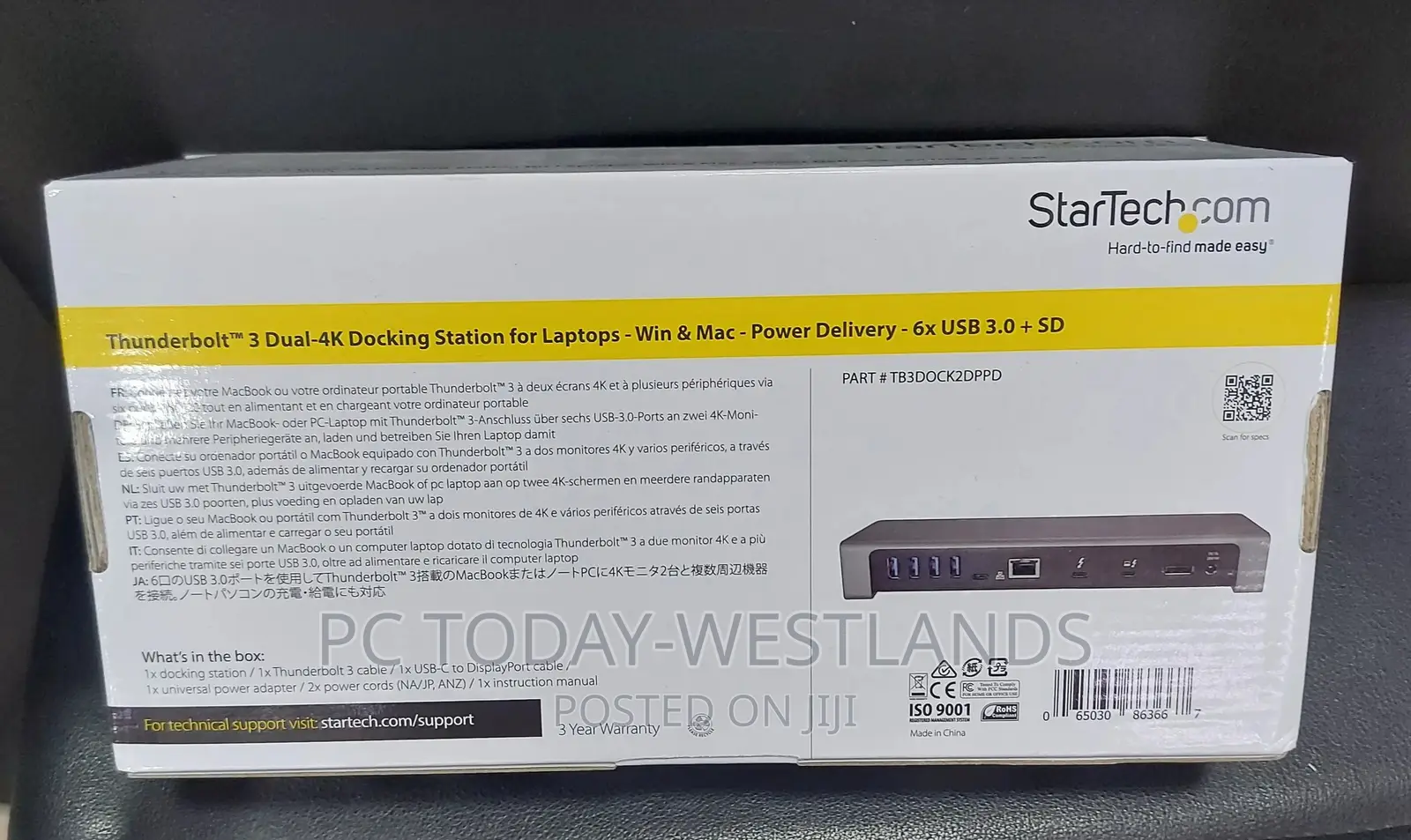 Thunderbolt 3 Dock - Dual Monitor 60hz TB3 Laptop Docking
