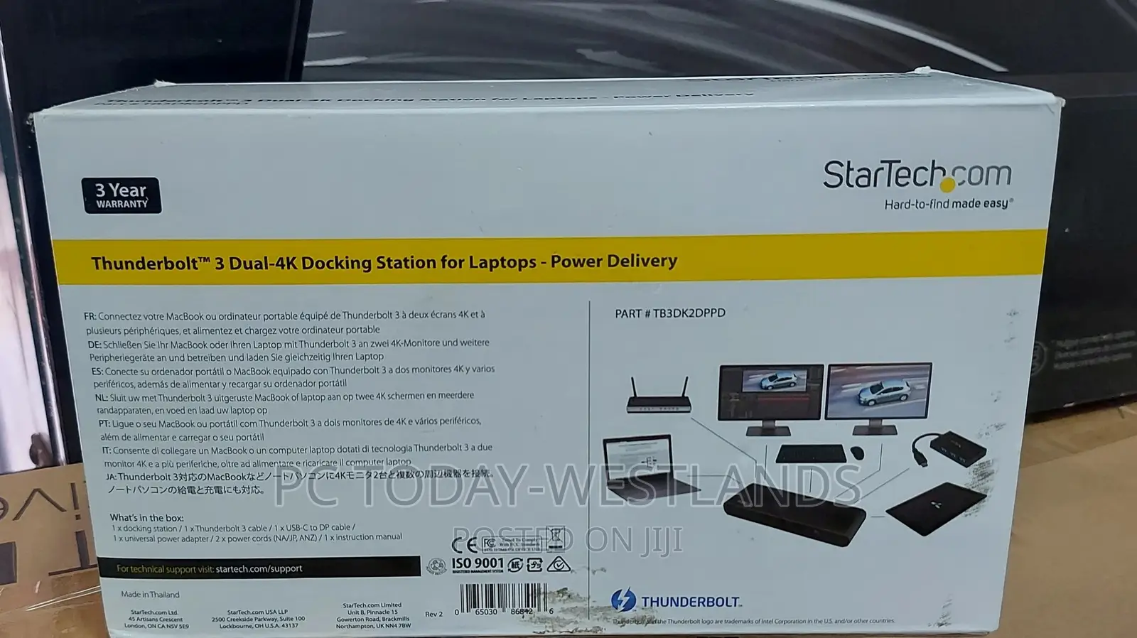 Thunderbolt 3 Dock - Dual Monitor 60hz TB3 Laptop Docking