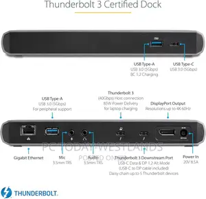 Startech.Com Thunderbolt 3 Dock Dual Monitor 60hz Laptops