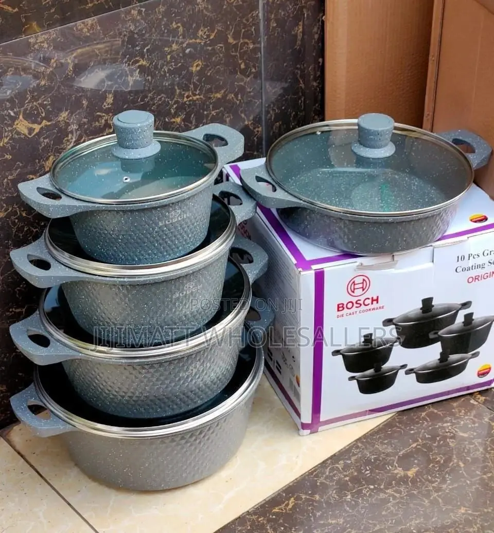 10pcs New Bosch Granite Coating Cookware Set Grey