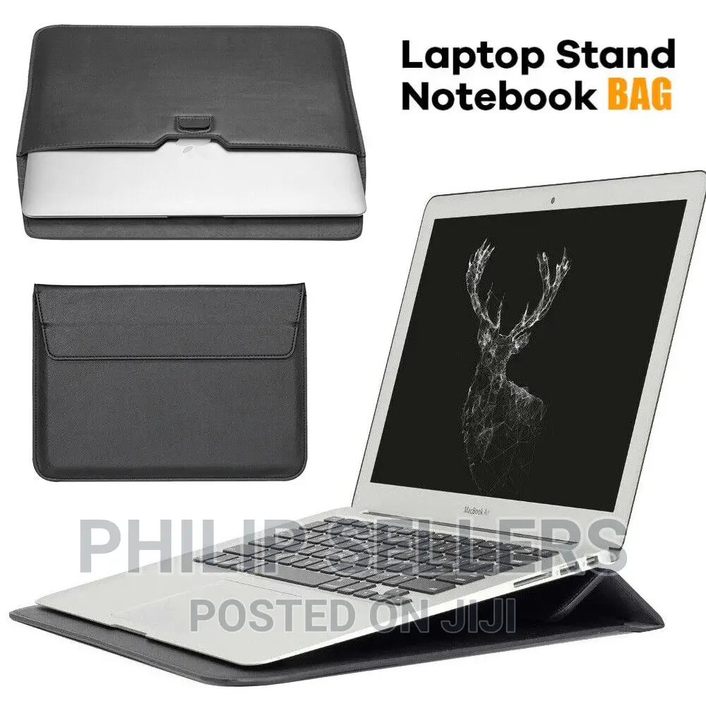 PU Leather Laptop Sleeve Bag Case With Stand for Macbook Air
