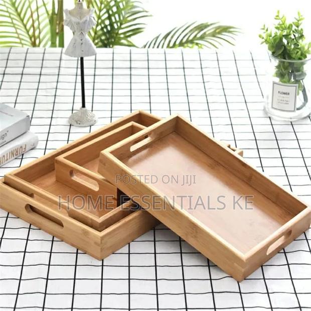 Quality Bamboo Trays 3pcs Set - main view