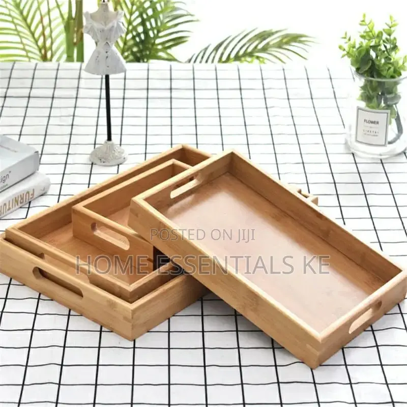 Quality Bamboo Trays 3pcs Set