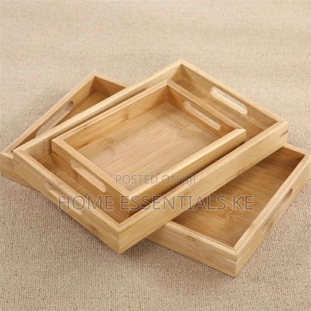 Quality Bamboo Trays 3pcs Set - thumbnail 2