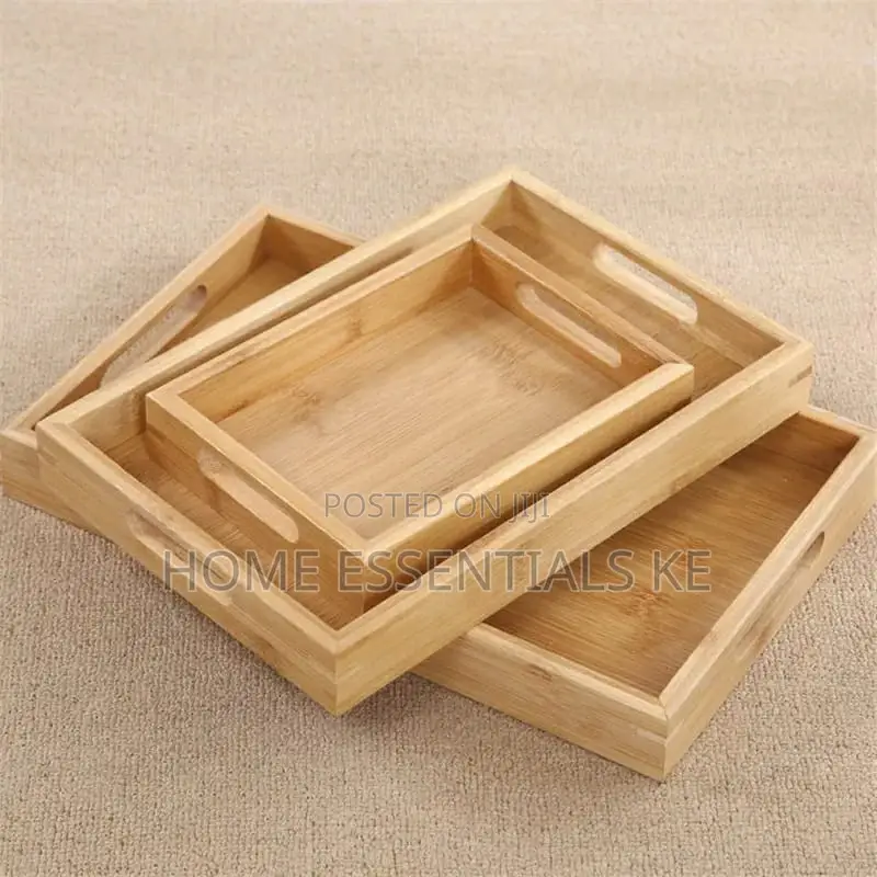 Quality Bamboo Trays 3pcs Set