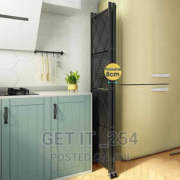 5 Tier Folding Shelves With Wheels - thumbnail 3