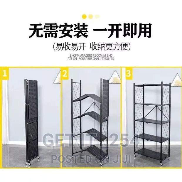 5 Tier Folding Shelves With Wheels - thumbnail 4