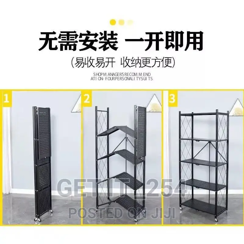 5 Tier Folding Shelves With Wheels