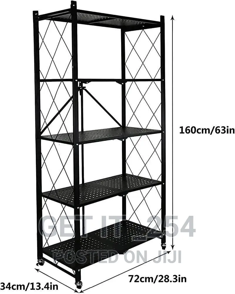 5 Tier Folding Shelves With Wheels