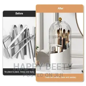 *360° Rotating Makeup Brushes Holder With Lid