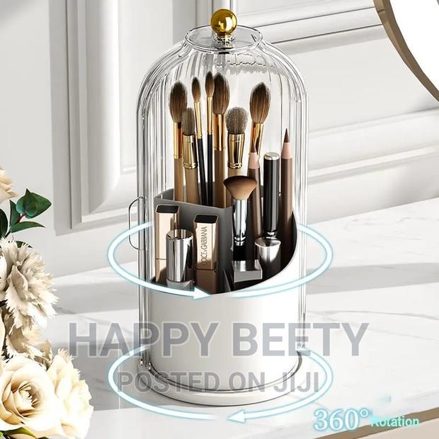 *360° Rotating Makeup Brushes Holder With Lid - main view