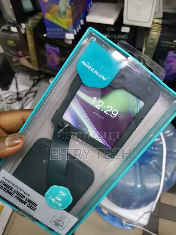 Nillkin Finger Strap Liquid Silicon Case Samsung Z Flip 5 Bl