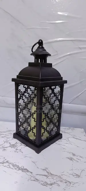 Black Portable Led Lantern Decor Accessory Lamp