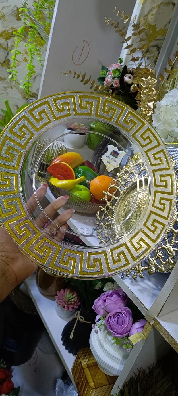 Decorative Dining Charger Plate Gold and Clear - main view