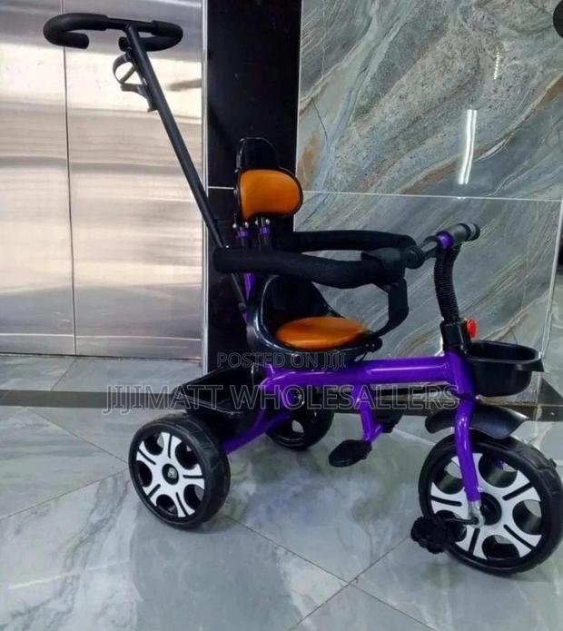Tricycle With Protective Side Bar, Leather Seat,Push Handle - main view