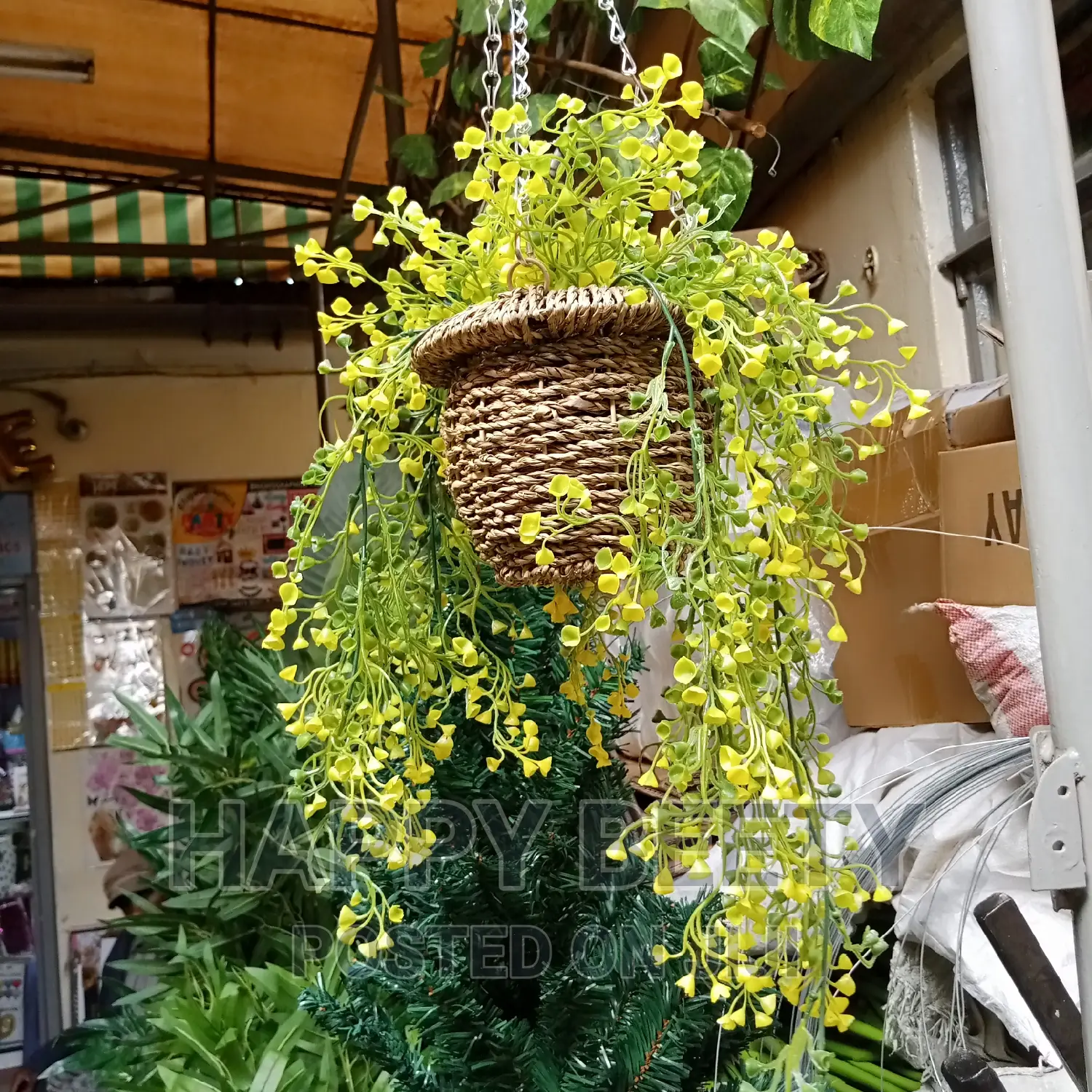 Artificial Wall Hanging With Hanging Basket
