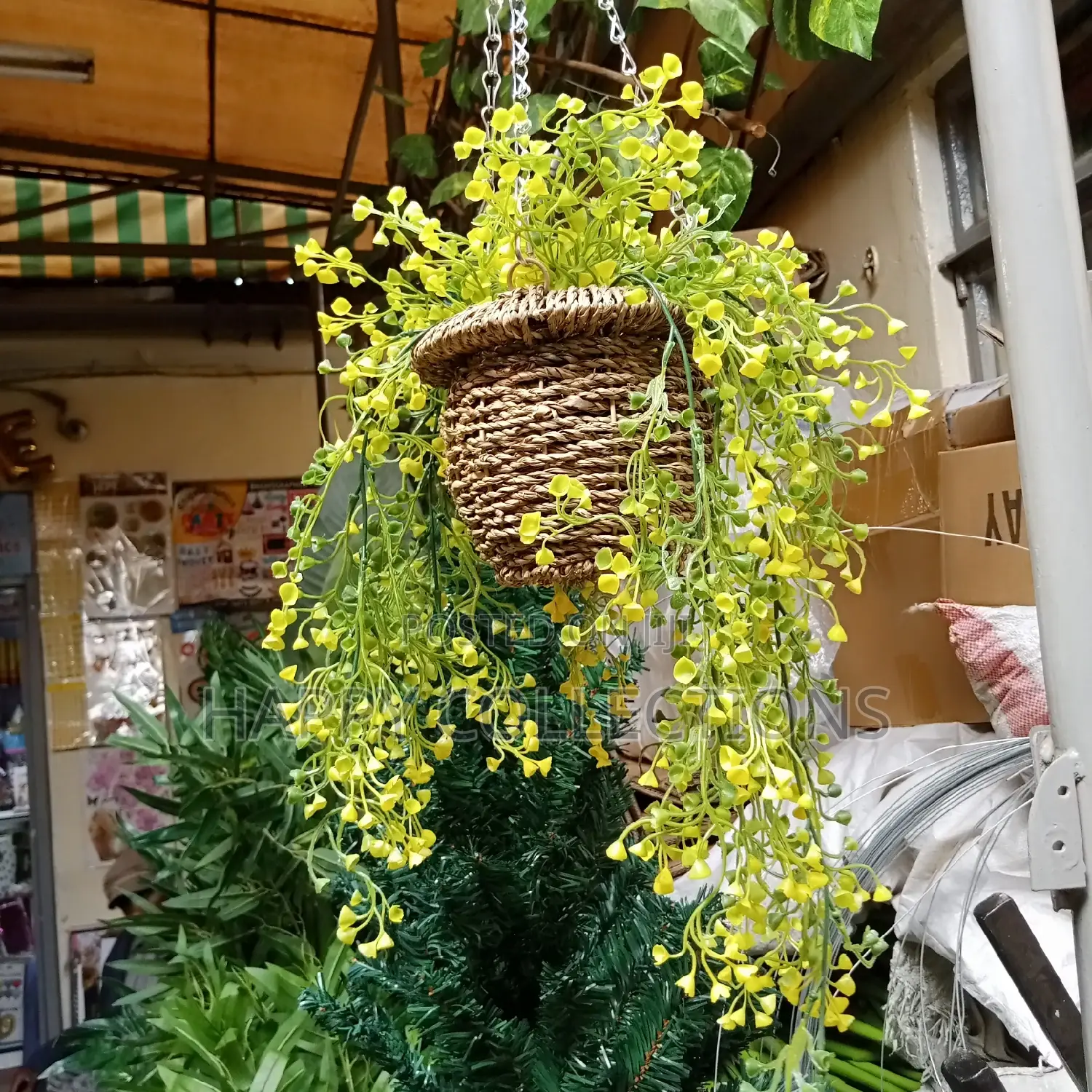 Artificial Wall Hanging With Hanging Basket
