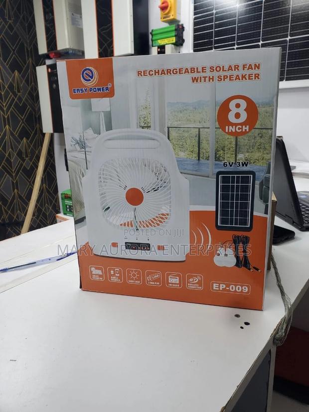 Rechargeable Solar Fan With Speaker - thumbnail 3