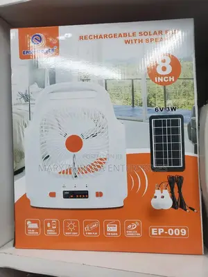 Rechargeable Solar Fan With Speaker