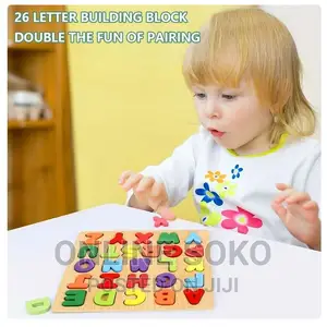 Wooden Puzzle Alphabet Letters Numbers Early Educational Toy