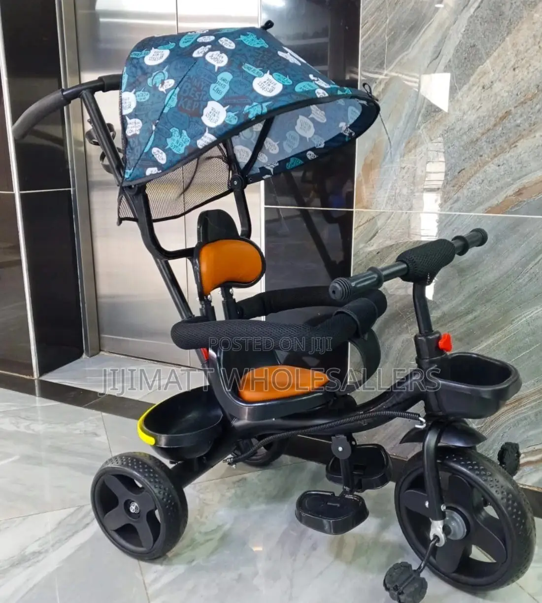 Baby Tricycle With Canopy and Protective Bar