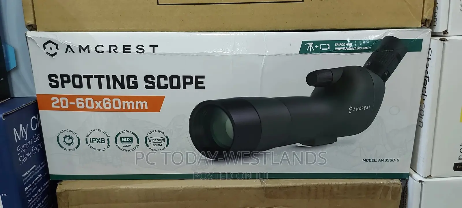 Amcrest Spotting Scope for Target Shooting W/Tripod 20-60x60