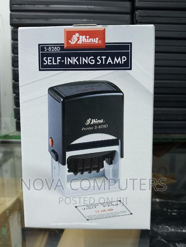 Shiny Self Inking Auto-Dated Stamp - main view