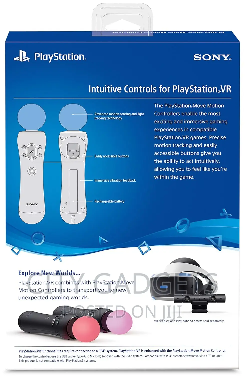 Playstation Move Motion Controllers - Two Pack